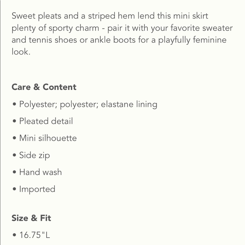 Anthropologie Mare stripe tennis pleated skirt - Picture 2 of 6